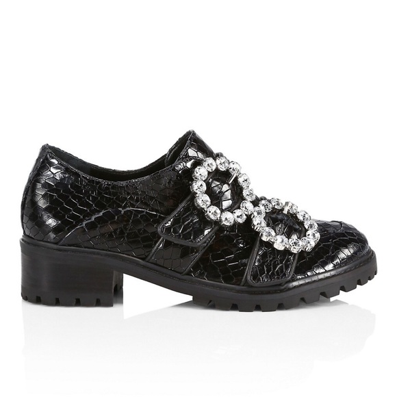 SCHUTZ Shoes - ISO!!! Schutz Doris Crystal-Embellished Snakeskin-Embossed Leather Oxford SIZE 8
